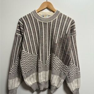 Vintage 90s London Fog Patterned Knit Sweater